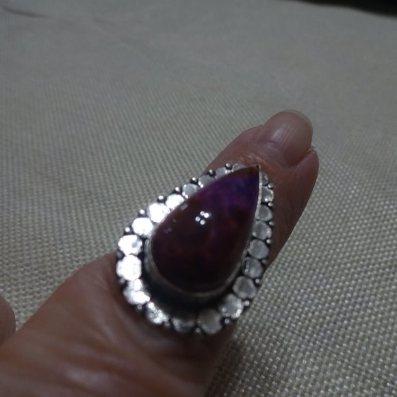 Gorgeous "DENDRITE OPAL" Handmade Sterling Ring Size 7.5 #597B - Picture 1 of 3